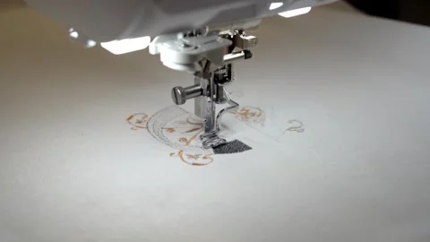 Creative embroidery process showcases detailed stitching Stock Footage 320337589
