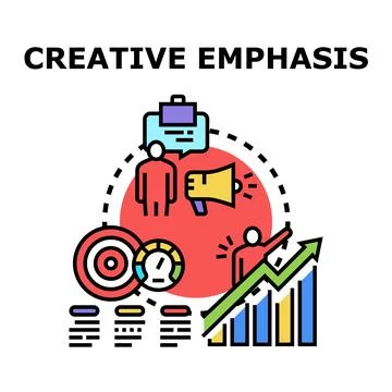 Creative emphasis concept, business development strategy planning Stock Illustration