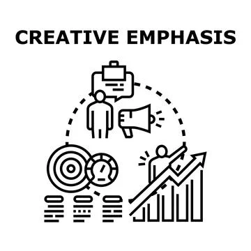 Creative emphasis concept, business development strategy planning Stock Illustration