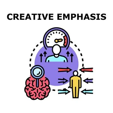 Creative emphasis concept developing new ideas and solutions Stock Illustration