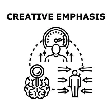 Creative emphasis concept developing new ideas and solutions Stock Illustration