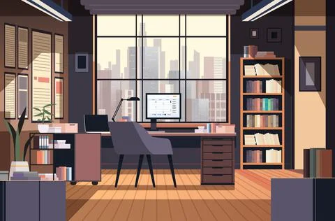 Creative empty no people apartment modern loft interior of open space home Stock Illustration