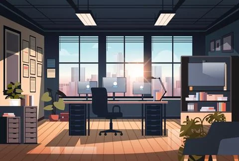 Creative empty no people apartment modern loft interior of open space home Stock Illustration