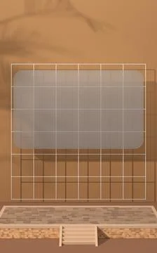 Creative empty stage, product platform, 3d rendering. Illustrazione stock