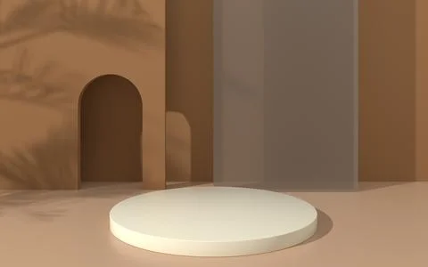 Creative empty stage, product platform, 3d rendering. Illustrazione stock