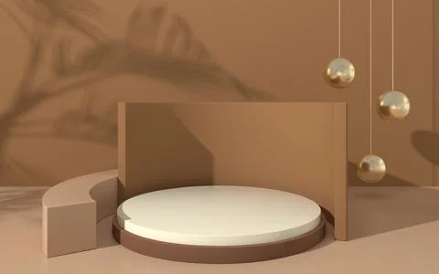 Creative empty stage, product platform, 3d rendering. Illustrazione stock