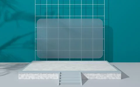 Creative empty stage, product platform, 3d rendering. Illustrazione stock