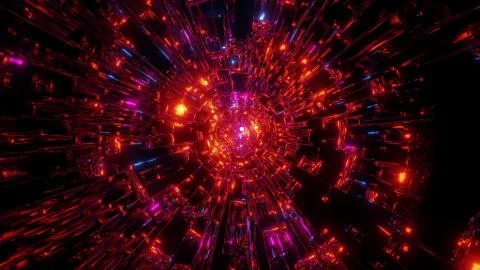 Creative endless abstract reflection pattern graphic artwork with glowing Illustrazione stock