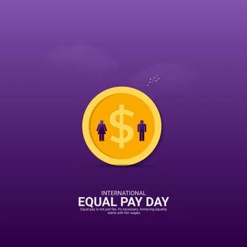 Creative Equal Pay Day ads design. International Equal Pay Day, Celebrated .. Stock Illustration