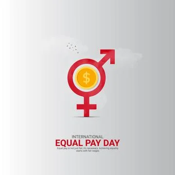 Creative Equal Pay Day ads design. International Equal Pay Day, Celebrated .. Stock Illustration
