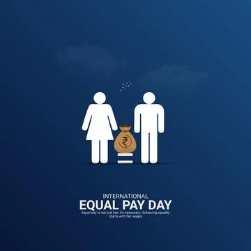 Creative Equal Pay Day ads design. International Equal Pay Day, Celebrated .. Stock Illustration