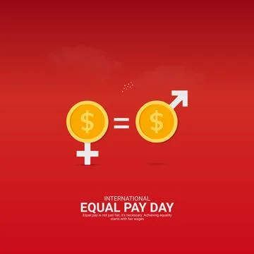 Creative Equal Pay Day ads design. International Equal Pay Day, Celebrated .. Stock Illustration