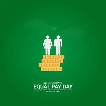 Creative Equal Pay Day ads design. International Equal Pay Day, Celebrated .. Stock Illustration