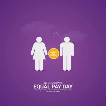 Creative Equal Pay Day ads design. International Equal Pay Day, Celebrated .. Stock Illustration