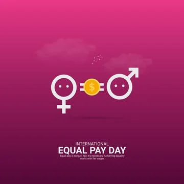 Creative Equal Pay Day ads design. International Equal Pay Day, Celebrated .. Stock Illustration