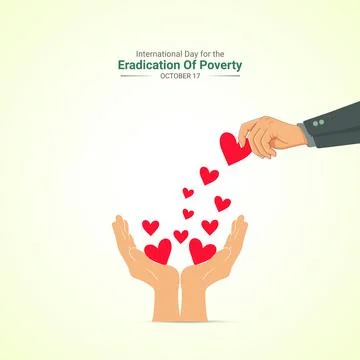Creative Eradication of Poverty Day ads design. International Day for the E.. Stock Illustration