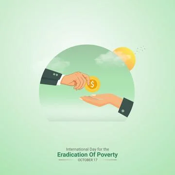 Creative Eradication of Poverty Day ads design. International Day for the E.. Stock Illustration
