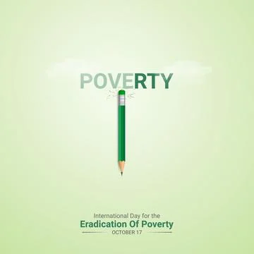 Creative Eradication of Poverty Day ads design. International Day for the E.. Stock Illustration