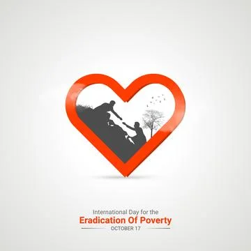 Creative Eradication of Poverty Day ads design. International Day for the E.. Illustrazione stock