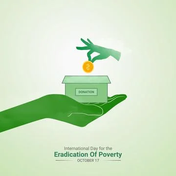 Creative Eradication of Poverty Day ads design. International Day for the E.. Stock Illustration