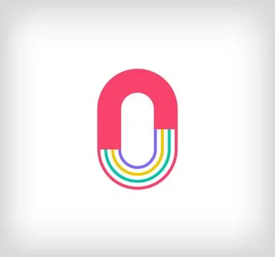 Creative ethnic number 0 multicolored linear logo. Stock Illustration