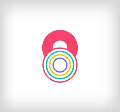 Creative ethnic number 8 multicolored linear logo. Stock Illustration