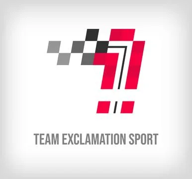 Creative exclamation mark racing and sports logo. Stock Illustration