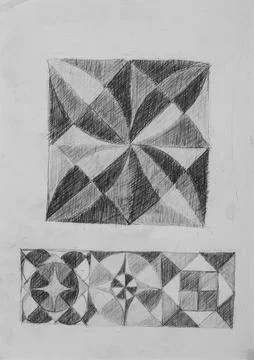 Creative exploration of geometric patterns through pencil art design イラスト素材
