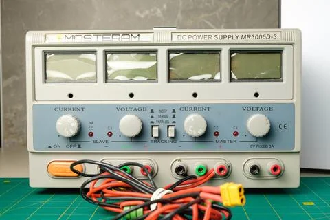Creative exploration of a laboratory power supply in an experimental setting Stock Photos