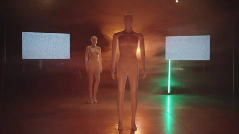 Creative exploration of mannequin art and studio lighting techniques today Stock Footage 320052482