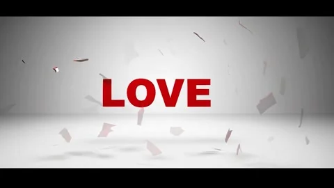 Creative explosion of color and texture reveals the word love Stock Footage 296925630