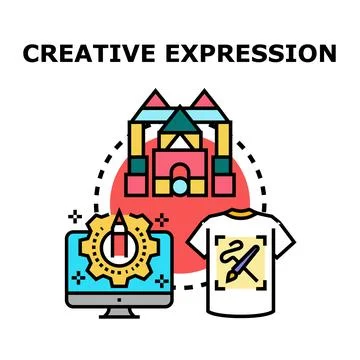 Creative expression concept for artistic design process Stock Illustration