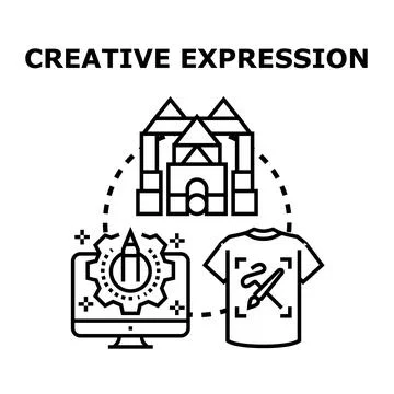 Creative expression concept for artistic design process Stock Illustration