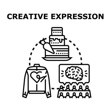 Creative expression concept illustrating diverse forms of artistry Stock Illustration
