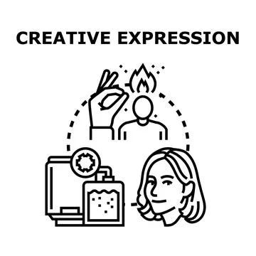 Creative expression concept illustrating idea generation Stock Illustration