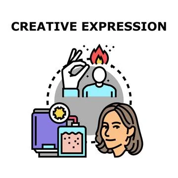 Creative expression concept illustrating idea generation Stock Illustration