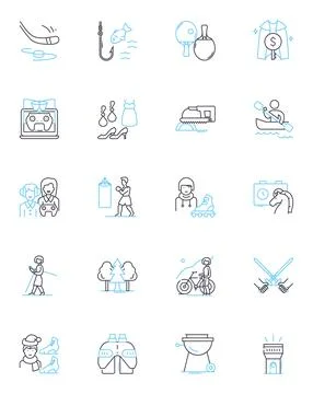 Creative expression linear icons set. Artistry, Imagination, Ingenuity Stock Illustration