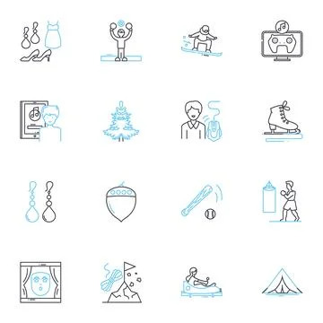 Creative expression linear icons set. Artistry, Imagination, Ingenuity Stock Illustration