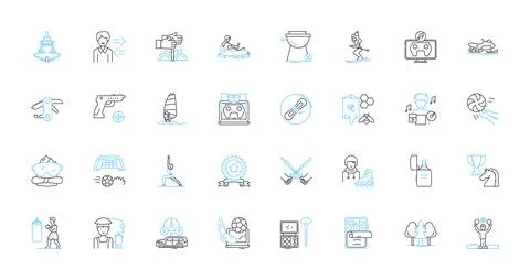 Creative expression linear icons set. Artistry, Imagination, Ingenuity Stock Illustration