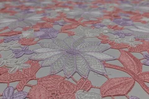 Creative fabric with floral pattern and textile texture background Stock Photos