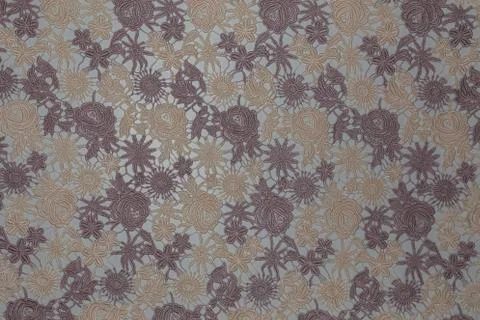 Creative fabric with floral pattern and textile texture background Stock Photos