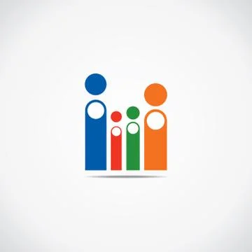 Creative family icon vector Stock Illustration