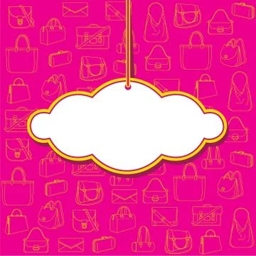 Creative fashion bag pattern with clouds shape label design vector イラスト素材