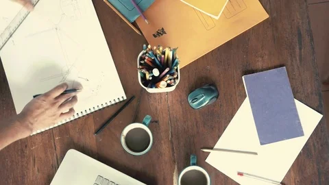 Creative fashion design men develop ideas and looking laptop Stock Footage 73134027