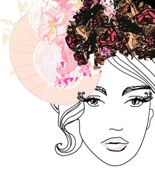 Creative fashion portrait, vector Stock Illustration