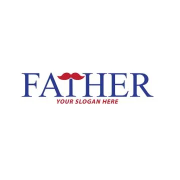 Creative father mustache logo type design Stock Illustration
