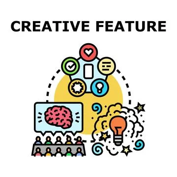 Creative feature brainstorming product development startup idea Stock-Illustration
