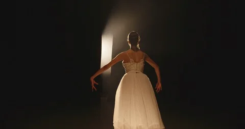 Creative female choreographer setting a ballet performance, dancing and doing Stock Footage 117545089