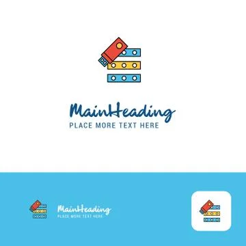 Creative Files copy  Logo Design. Flat color Logo place for Tagline. Vector I Ilustração Stock