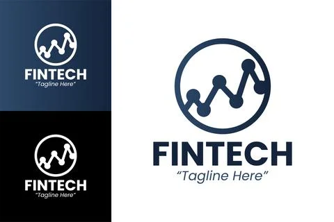 Creative Fintech Logo in Dark Blue Illustrazione stock